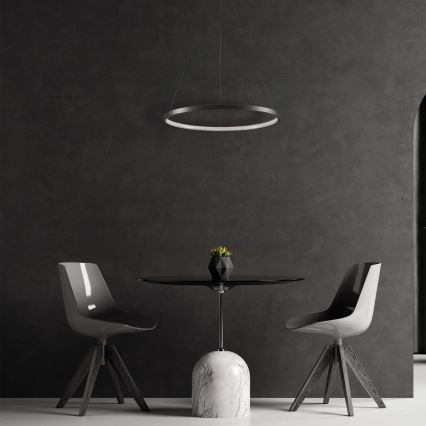 LED ljuskrona med textilsladd LEA LED/20W/230V 4000K diameter 50 cm svart
