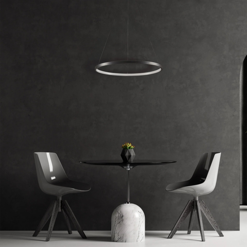 LED ljuskrona med textilsladd LEA LED/20W/230V 4000K diameter 50 cm svart