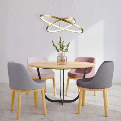 LED ljuskrona med textilsladd LEA LED/35W/230V 4000K diameter 60 cm guld