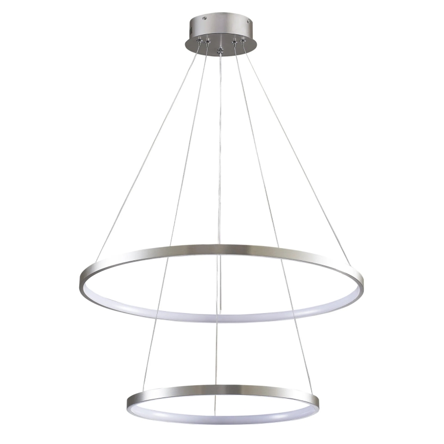 LED ljuskrona med textilsladd LEA LED/35W/230V 4000K diameter 60 cm matt krom