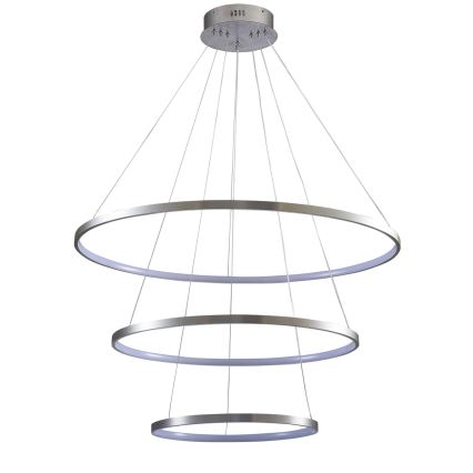LED ljuskrona med textilsladd LEA LED/60W/230V 4000K diameter 80 cm matt krom