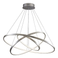 LED ljuskrona med textilsladd LEA LED/60W/230V 4000K diameter 80 cm matt krom