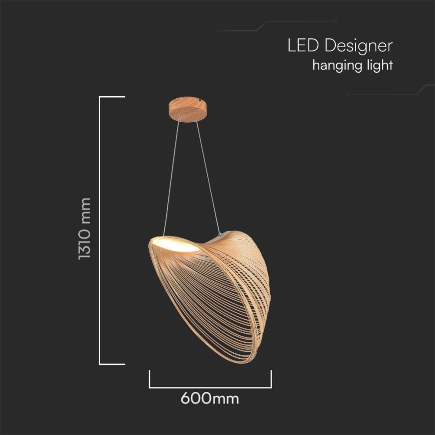 LED ljuskrona med textilsladd LED/10W/230V 3000K beige