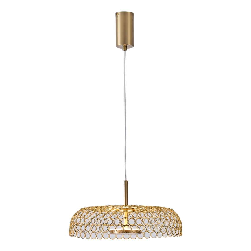 LED ljuskrona med textilsladd LED/10W/230V 3000K guld diameter 35 cm