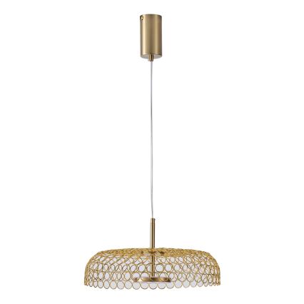 LED ljuskrona med textilsladd LED/10W/230V 3000K guld diameter 35 cm