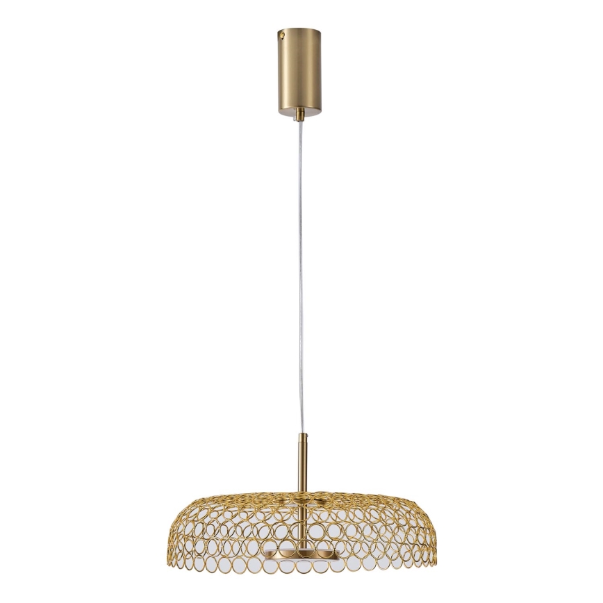 LED ljuskrona med textilsladd LED/10W/230V 3000K guld diameter 35 cm