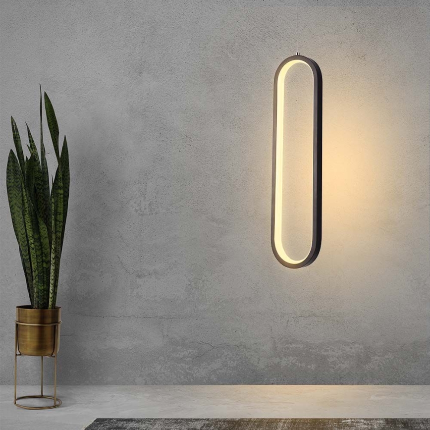 LED ljuskrona med textilsladd LED/13W/230V 3000K svart