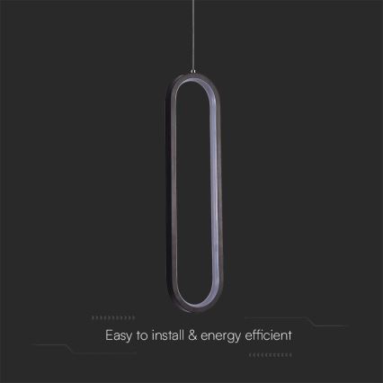 LED ljuskrona med textilsladd LED/13W/230V 3000K svart
