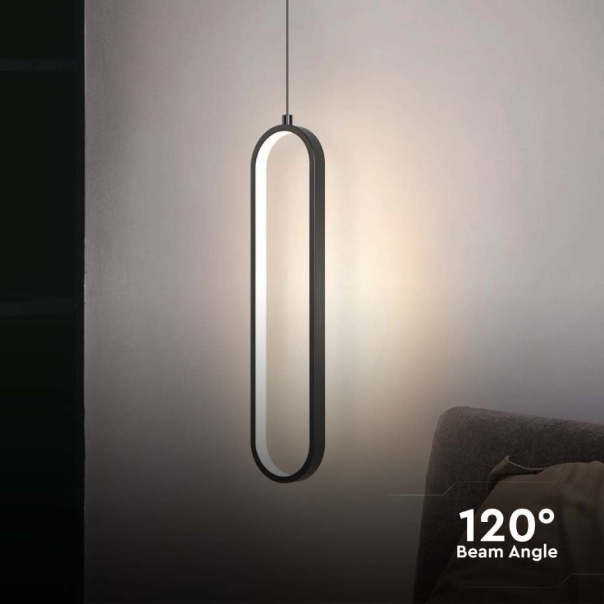 LED ljuskrona med textilsladd LED/13W/230V 3000K svart