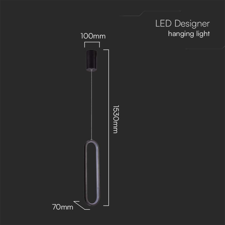 LED ljuskrona med textilsladd LED/13W/230V 3000K svart
