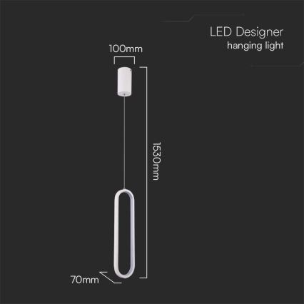 LED ljuskrona med textilsladd LED/13W/230V 3000K vit
