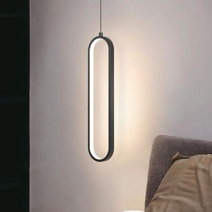 LED ljuskrona med textilsladd LED/13W/230V 4000K svart
