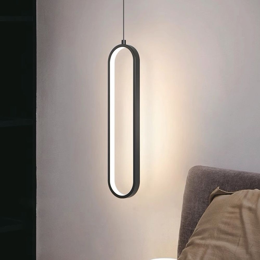 LED ljuskrona med textilsladd LED/13W/230V 4000K svart