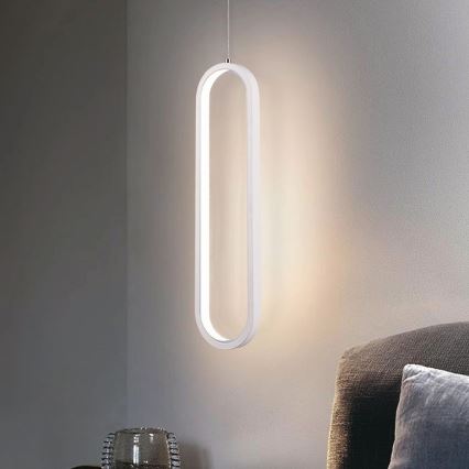 LED ljuskrona med textilsladd LED/13W/230V 4000K vit