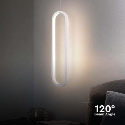 LED ljuskrona med textilsladd LED/13W/230V 4000K vit