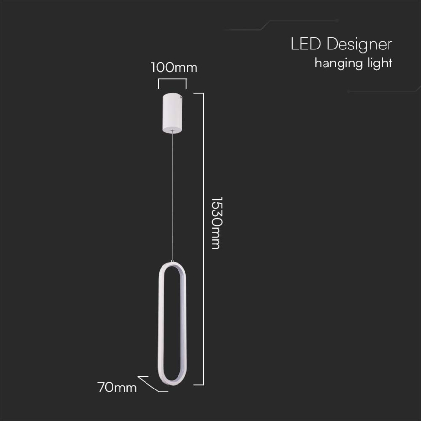 LED ljuskrona med textilsladd LED/13W/230V 4000K vit