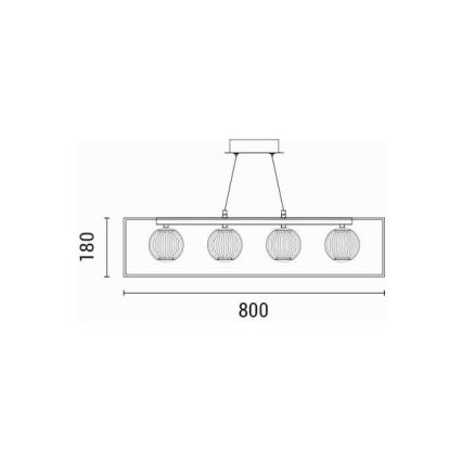 LED ljuskrona med textilsladd LED/14W/230V 3000K