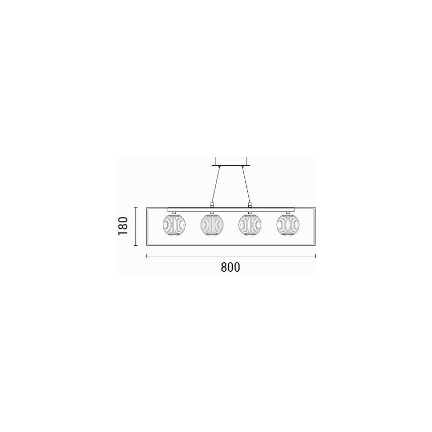 LED ljuskrona med textilsladd LED/14W/230V 3000K