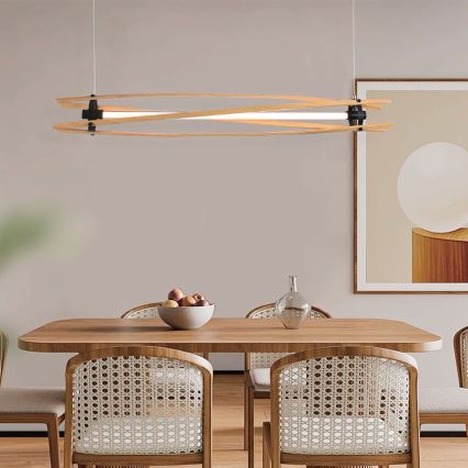 LED ljuskrona med textilsladd LED/15W/230V 3000K brun