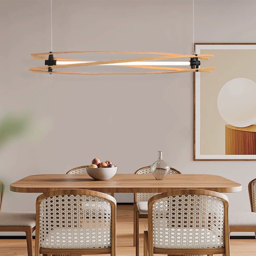LED ljuskrona med textilsladd LED/15W/230V 3000K brun