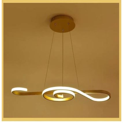 LED ljuskrona med textilsladd LED/18W/230V 3000K guld