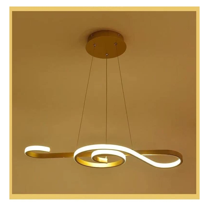 LED ljuskrona med textilsladd LED/18W/230V 3000K guld
