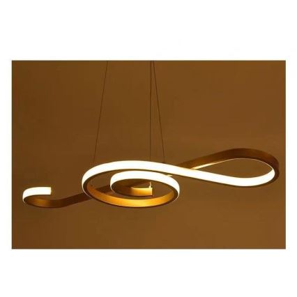 LED ljuskrona med textilsladd LED/18W/230V 3000K guld