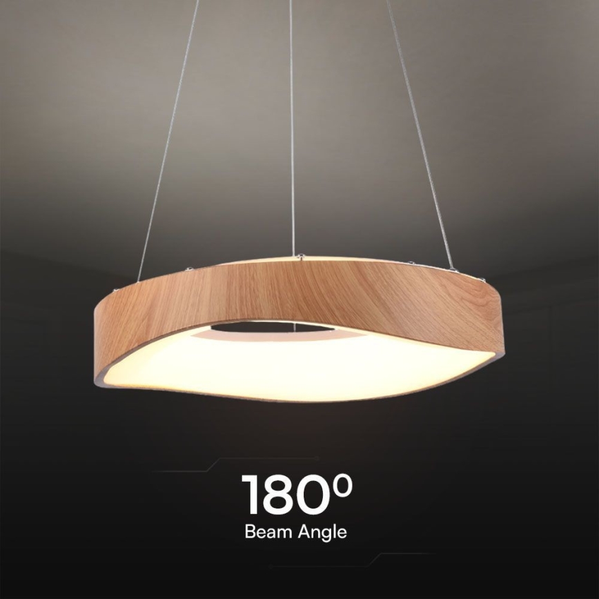 LED ljuskrona med textilsladd LED/18W/230V 3000K ø 40 cm brun