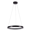 LED ljuskrona med textilsladd LED/19W/230V 3000K svart