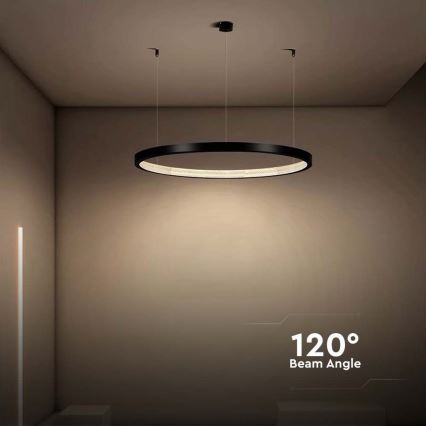 LED ljuskrona med textilsladd LED/19W/230V 4000K svart