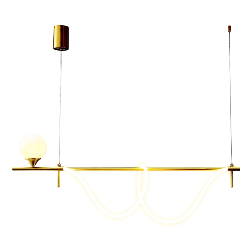 LED ljuskrona med textilsladd LED/20W/230V + 1xG9/10W/230V 3000K guld