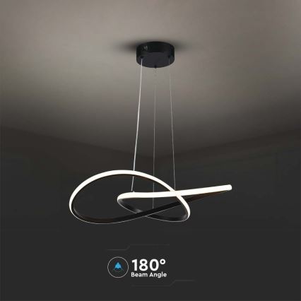 LED ljuskrona med textilsladd LED/20W/230V 3000K svart