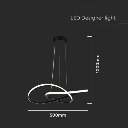 LED ljuskrona med textilsladd LED/20W/230V 3000K svart