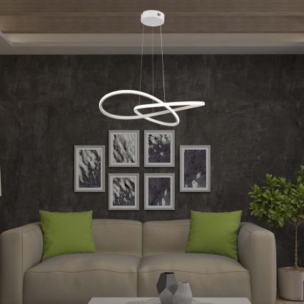 LED ljuskrona med textilsladd LED/20W/230V 3000K vit