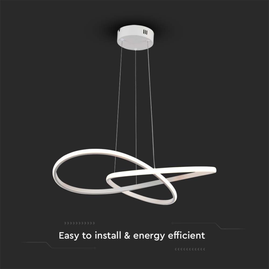 LED ljuskrona med textilsladd LED/20W/230V 3000K vit