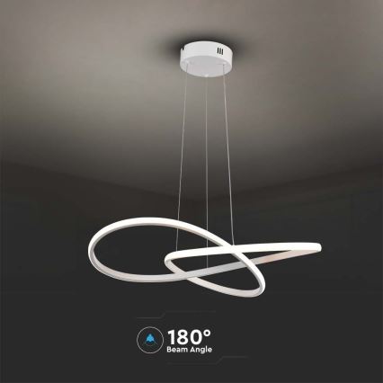 LED ljuskrona med textilsladd LED/20W/230V 3000K vit