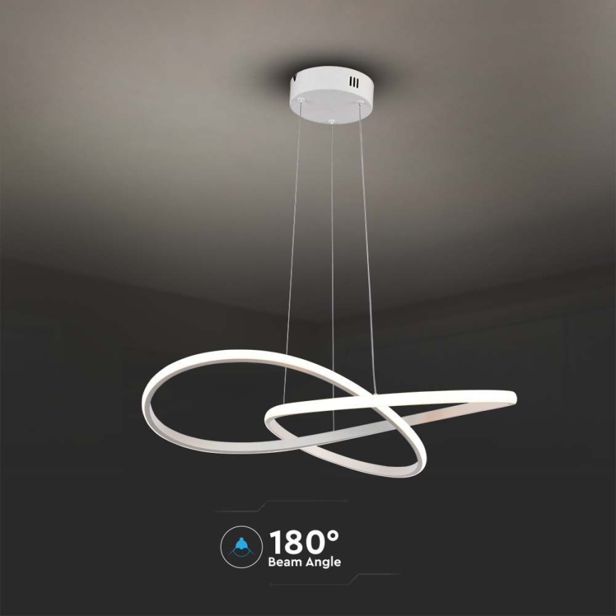 LED ljuskrona med textilsladd LED/20W/230V 3000K vit