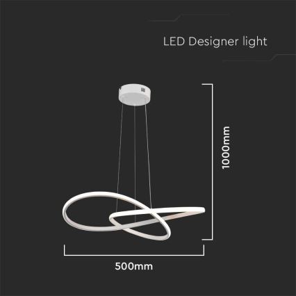 LED ljuskrona med textilsladd LED/20W/230V 3000K vit