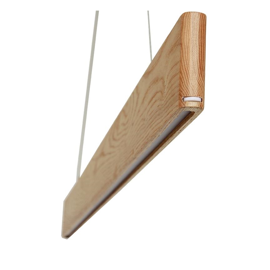 LED ljuskrona med textilsladd LED/22W/230V 4000K 120 cm ask/massivt trä