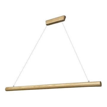 LED ljuskrona med textilsladd LED/22W/230V 4000K 120 cm ask/massivt trä