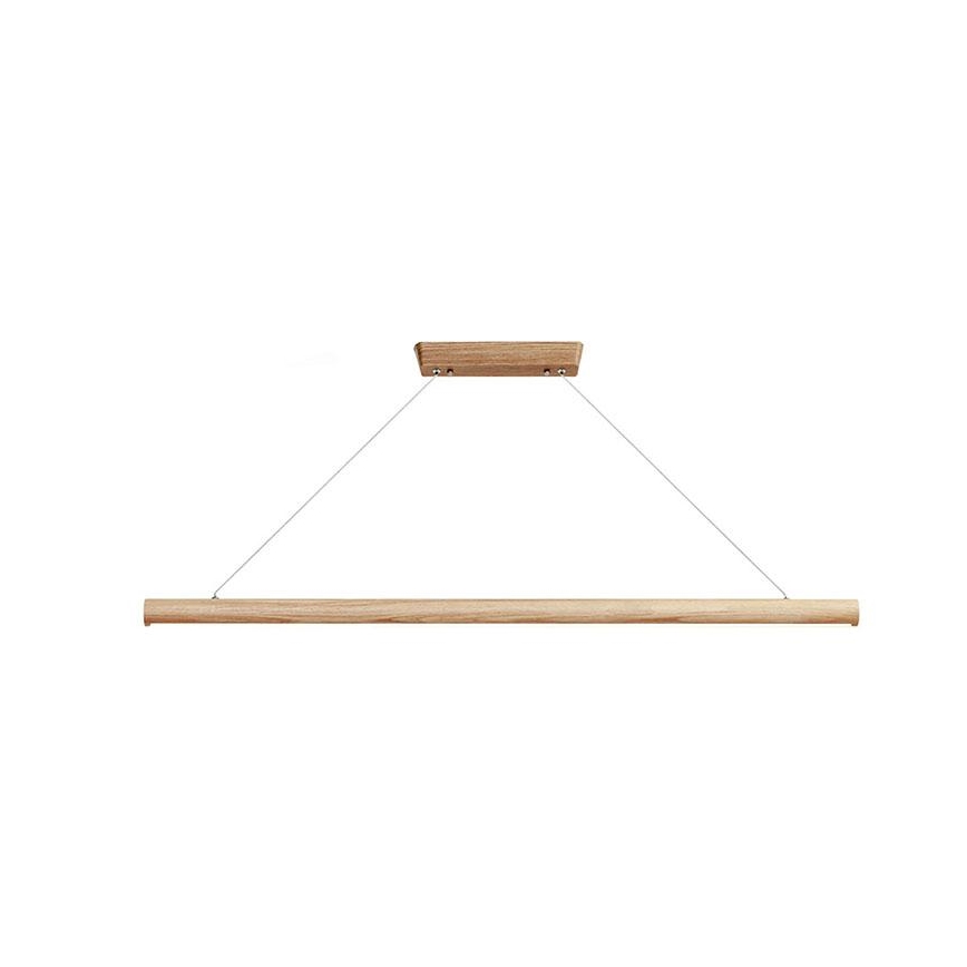 LED ljuskrona med textilsladd LED/22W/230V 4000K 120 cm ask/massivt trä