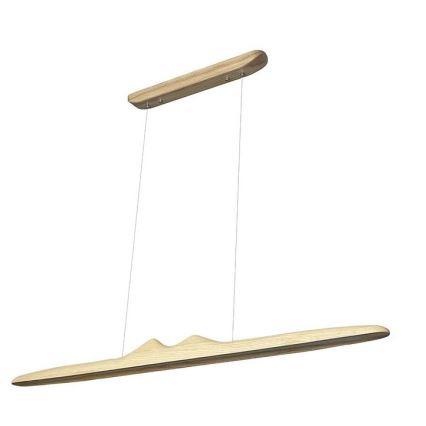 LED ljuskrona med textilsladd LED/22W/230V 4000K 120 cm ask/massivt trä