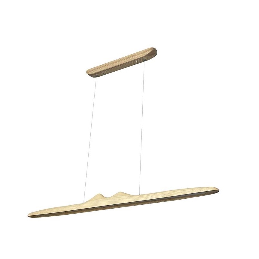 LED ljuskrona med textilsladd LED/22W/230V 4000K 120 cm ask/massivt trä