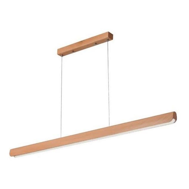 LED ljuskrona med textilsladd LED/22W/230V 4000K 120 cm bok/massivt trä