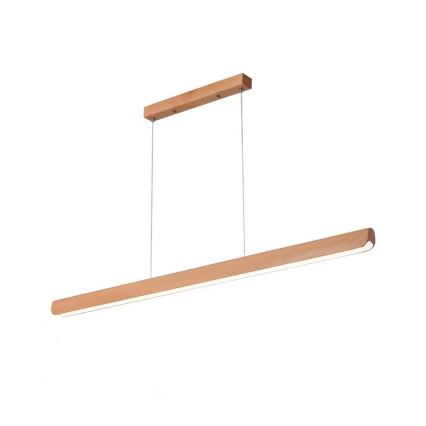 LED ljuskrona med textilsladd LED/22W/230V 4000K 120 cm bok/massivt trä