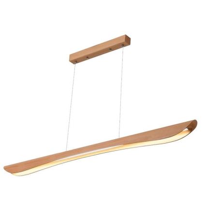 LED ljuskrona med textilsladd LED/22W/230V 4000K 120 cm bok/massivt trä