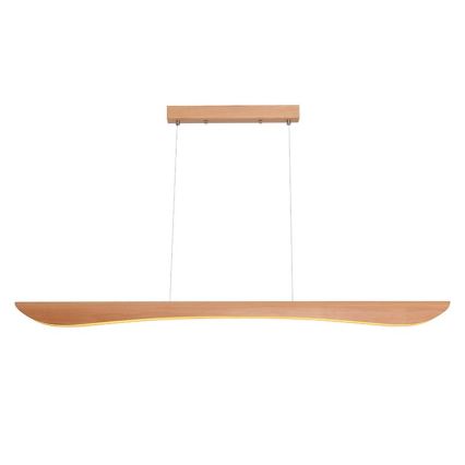 LED ljuskrona med textilsladd LED/22W/230V 4000K 120 cm bok/massivt trä
