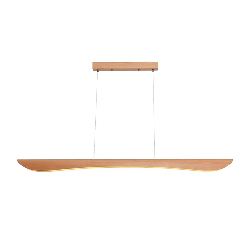 LED ljuskrona med textilsladd LED/22W/230V 4000K 120 cm bok/massivt trä