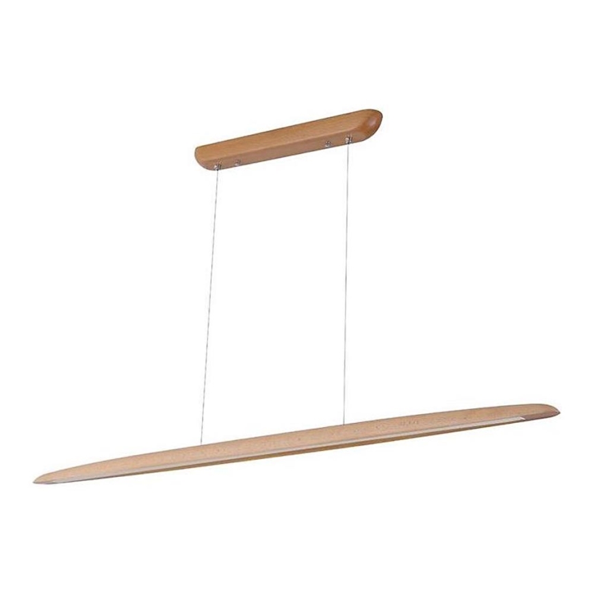 LED ljuskrona med textilsladd LED/22W/230V 4000K 130 cm bok/massivt trä