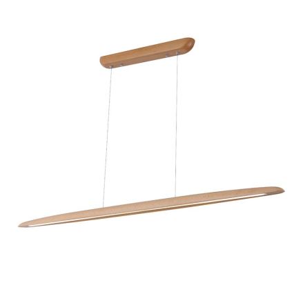 LED ljuskrona med textilsladd LED/22W/230V 4000K 130 cm bok/massivt trä